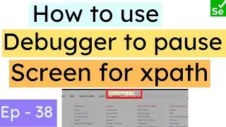 How to use Debugger Concept in selenium for xpath | Create xpath for disappearing elements | SN