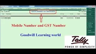 Tally TDL for View Party Mobile Number and GST Number in Ledger Account