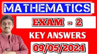 TODAY'S MATHEMATICS EXAM 2 KEY ANSWERS 2024 || MATHEMATICS EXAM MCQ & FILL IN THE BLANKS KEY ANSWERS