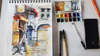 Croquis urbain à l’aquarelle | Scène vivante du Vieux Lyon