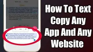 How To Text Copy Any App And Any Website | Useful Android App