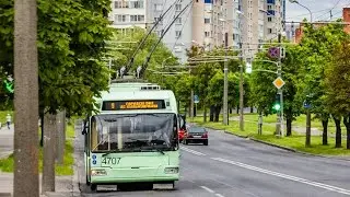 МИНСК (Беларусь) | Поездка на Троллейбусе; БКМ-321; борт. 4707; марш. 9 (06.11.2022 г.)
