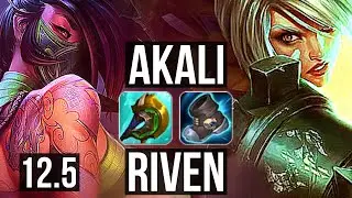 AKALI vs RIVEN (TOP) | 1600+ games, 1.8M mastery, 8/1/1, Legendary | KR Master | 12.5