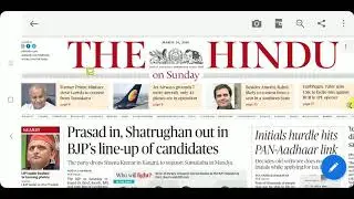 The Hindu Newspaper II 24th March 2k19