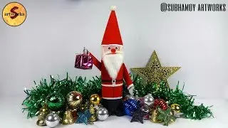 How to make x-mas santa Claus/Christmas crafts idea at home/easy step by step DIY by S artworks