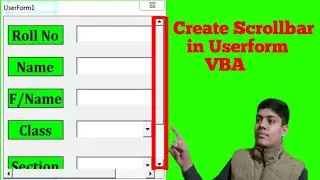 How to Create Scrollbar in Userform VBA|How to Create Horizental and Vertical Scrollbar in Userform.