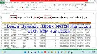 Index Match Row | Index Match Formula with ROW | How to use ROW formula with Index Match | NaveenVBA