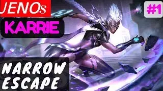 Narrow Escape [Rank 1 Karrie] | ᴊᴇɴᴏs Karrie Gameplay and Build #1 Mobile Legends