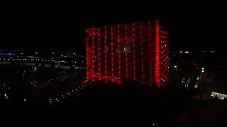 Flame Ars Electronica Facade Test: Wind Sensor Data Played on Facade