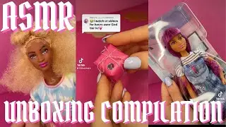 [asmr no talking] mini gift wrapping + unboxing barbies 💕 tiktok compilation | hibarbiegirls