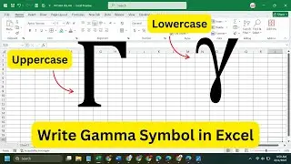 How to Write Gamma Symbol in Excel