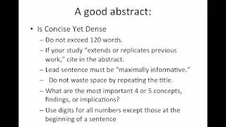 Writing an Abstract