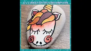 Unicorn of many colours -  Rock Painting Tutorial