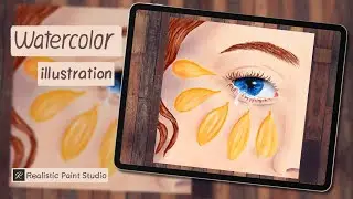 Watercolor illustration | Girl | Realistic Paint Studio