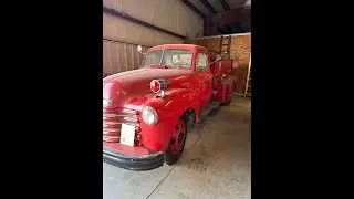 it runs, 1950 chevy firetruck, 1:30 video.