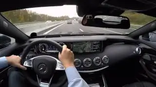 MB S500 Coupé Drive Fahrt Autobahn Stuttgart City