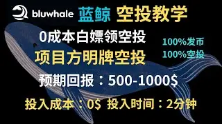 首发：Blu whale AI免费空投视频教学-Blue Whale AI蓝鲸融资700万美金-明牌空投-免费空投教学#bluwhale#airdrop #空投
