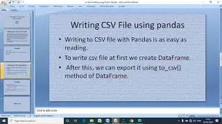 CSV file using Python pandas