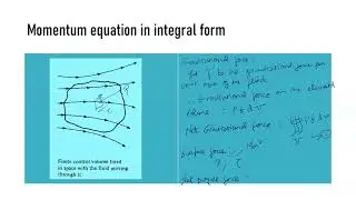 Momentum equation in Integral form 1D equation