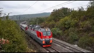 Электровоз ЭП1М-741 с длиннным тифоном
