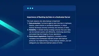 How to Back Up Your Data on a Dedicated Server