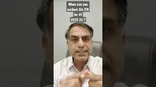When can you earliest file ITR for AY 2023-24 ?