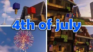 How to decorate your minecraft base for 4th of July [Simple tutorial]