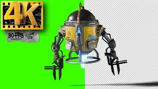 Robot | Flying Drone Green Screen  - Footage 4K