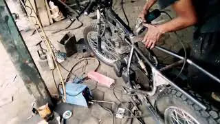 Proses custom frame belakang honda tiger