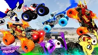 Monster Jam INSANE Racing, Freestyle and High Speed Jumps #54 | BeamNG Drive | Grave Digger