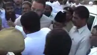 Hyderabad MP shouting at Congress Minister who is pleading him to listen