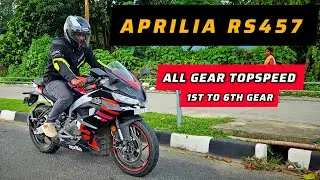 Aprilia rs457 all gears topspeed