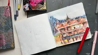 Sketchbook Tour  Листаю законченный скетчбук @maleviches  с акварельной бумагой