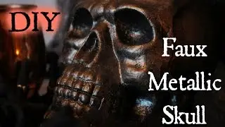 Halloween DIY Faux Metallic Skull / Halloween Home or Party Decor