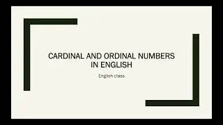 cardinal and ordinal numbers