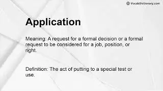 Application Meaning