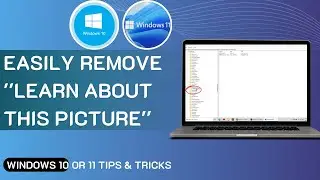 How To Easily Remove ''Learn About This Picture'' Icon On Windows 11/10 | Spotlight Desktop Backgr