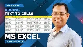 Adding text to cells in Microsoft Excel