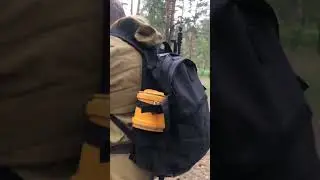 сталкер идет по Чернобыльской аномальной зоне 