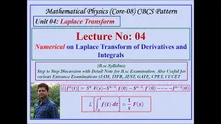 Numerical on Laplace Transform of Derivatives and Integrals