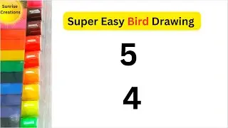How to Draw Easy Bird Drawing from number 54 | Beginners Easy Step by Step Bird Drawing