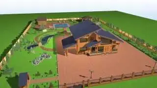 K3-Cottage software project. Big Timber Log House with Developped Yard.