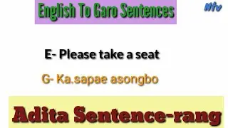 Lesson22//20 English-Garo Sentences//Salantio Ramram Agan Golpoe Roani//Nengsat Tv