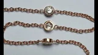 We create inserts with diamonds to intersperse the chain