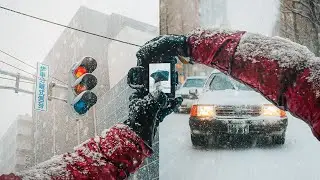 50mm POV Street Photography during INSANE Snowfall in Sapporo