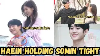 Haein seems concerned for Somin & he's holding Somin really tight, Jungjung couple | Love next door