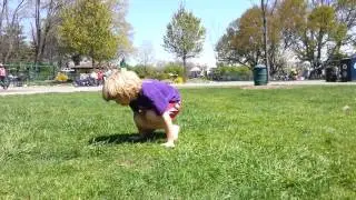 Kurt demonstrating his yoga moves in the park