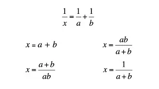 1/x=1/a+1/b