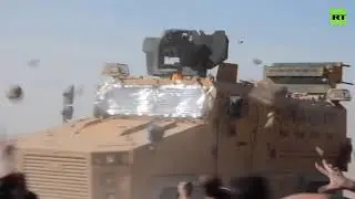 Turkish Patrol Pelted With Stones In Syria