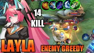 14 KILLS!! LAYLA INSANE DAMAGE BUILD - TOP GLOBAL LAYLA GAMEPLAY ~ MOBILE LEGENDS BANG BANG